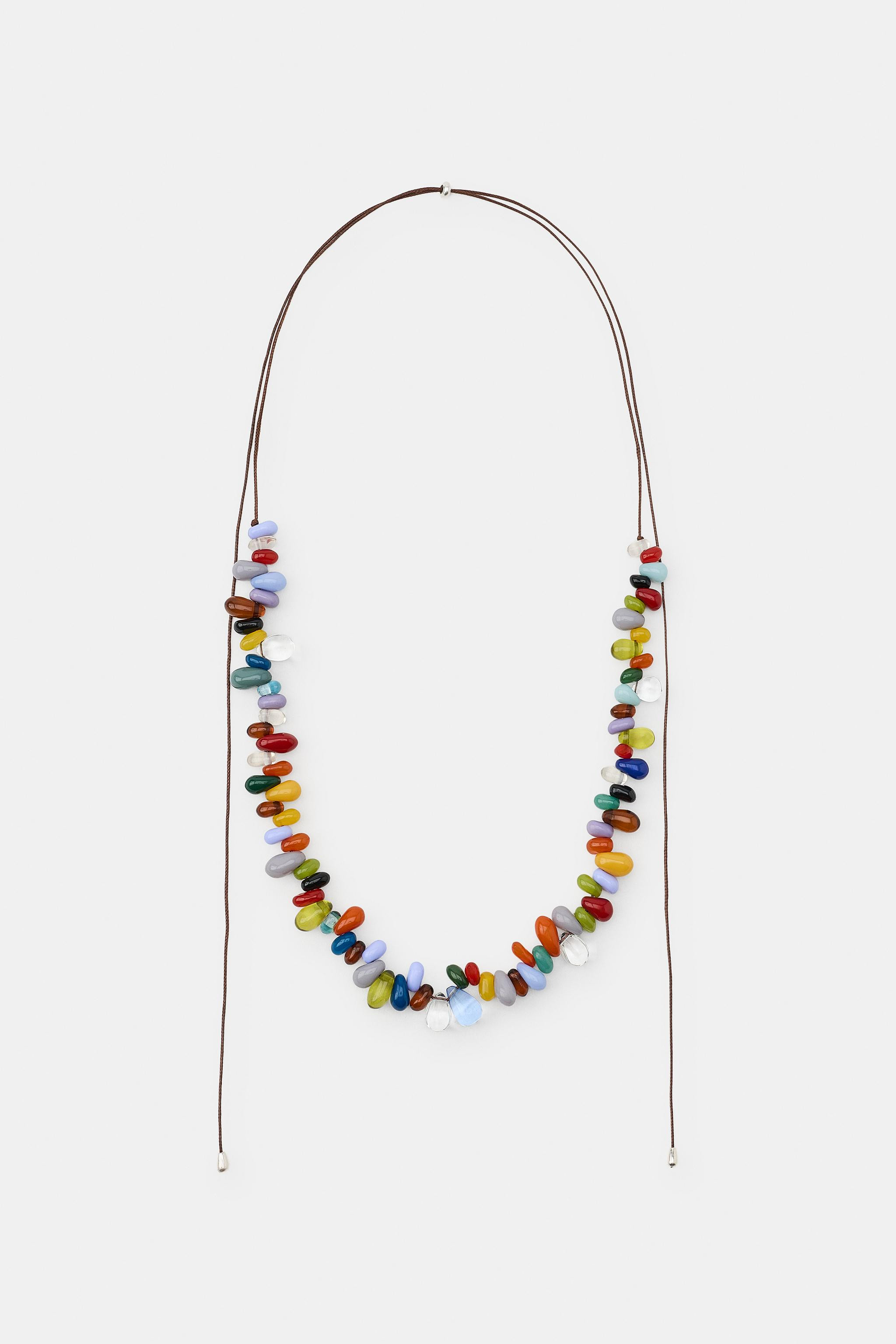 RESIN PIECE CORD NECKLACE | Zara US