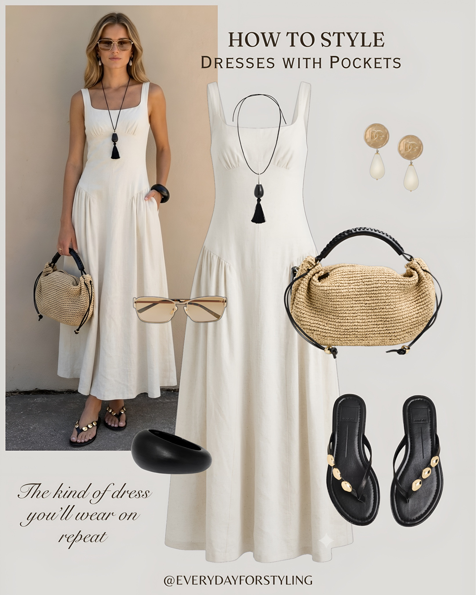 The kind of dress you will wear on repeat all summer🤌

dresses with pockets summer 2026, how to style dresses with pockets, cream maxi dress outfit, black midi dress summer, button down midi dress look, linen maxi dress styling, elegant summer dresses women, raffia bag dress outfit, chic summer dress ideas, quiet luxury dress style, European summer dress inspo, summer dress outfit 2026, black dress gold accessories, cream dress summer look, sophisticated summer dresses, effortless dress styling women, midi dress outfit ideas, maxi dress summer women, flattering summer dresses, everydayforstyling

#DressesWithPockets, #SummerDressStyle2026, #CreamMaxiDressLook, #BlackMidiDressOutfit, #ElegantSummerDresses​​​​​​​​​​​​​​​​

#LTKTravel #LTKootd #LTKSaleAlert