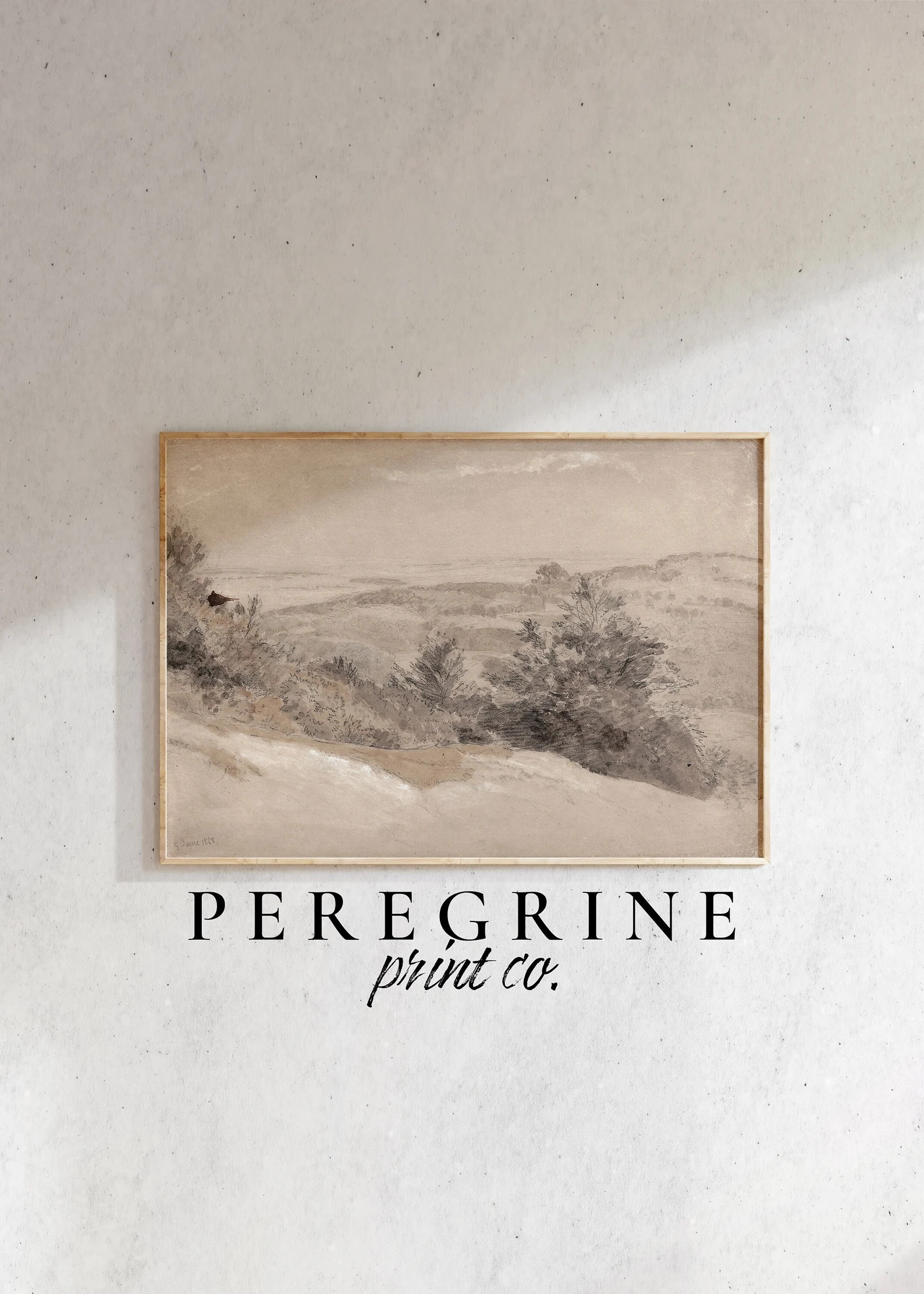 Neutral Drawing  Neutral Landscape  Vintage Wall Art  - Etsy | Etsy (US)