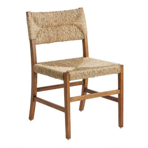 Candace Vintage Acorn and Seagrass Dining Chair Set of 2 | World Market