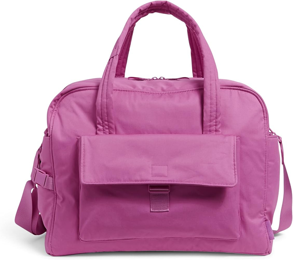 Vera Bradley Women's Cotton Utility Travel Bag, Rich Orchid - Recycled Cotton, One Size | Amazon (US)