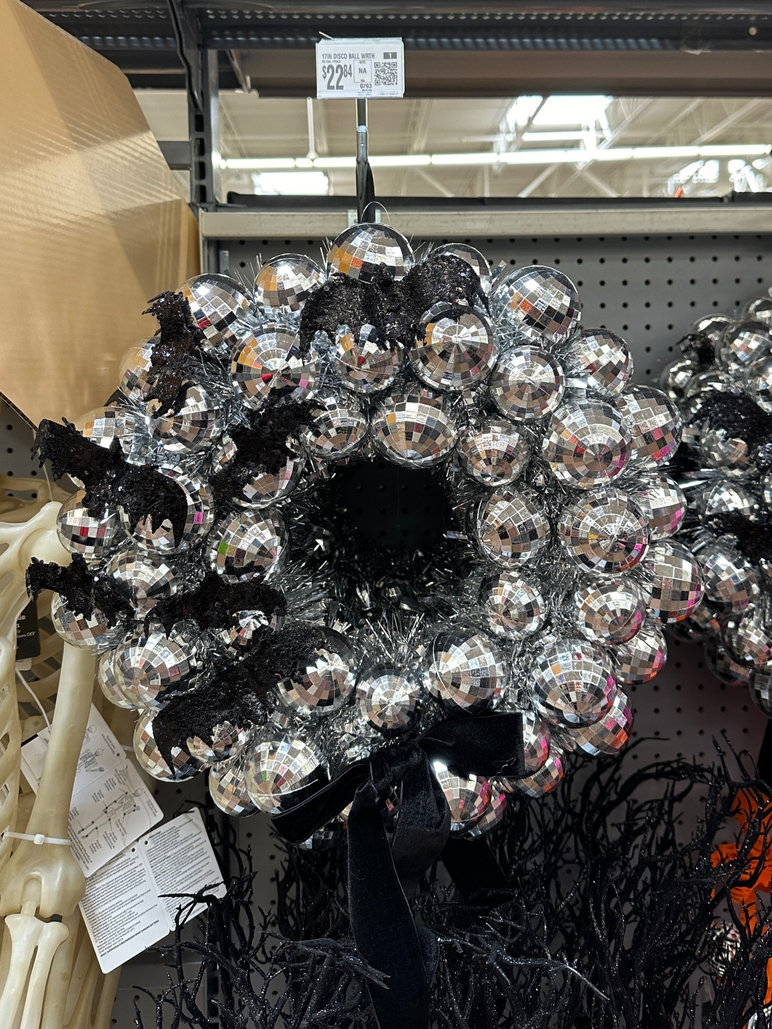 Halloween disco ball wreath at Walmart 🪩