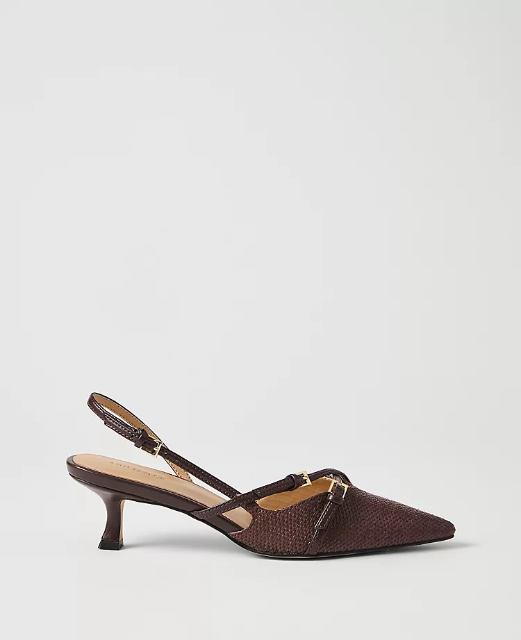 Straw Crossover Slingback Pump | Ann Taylor