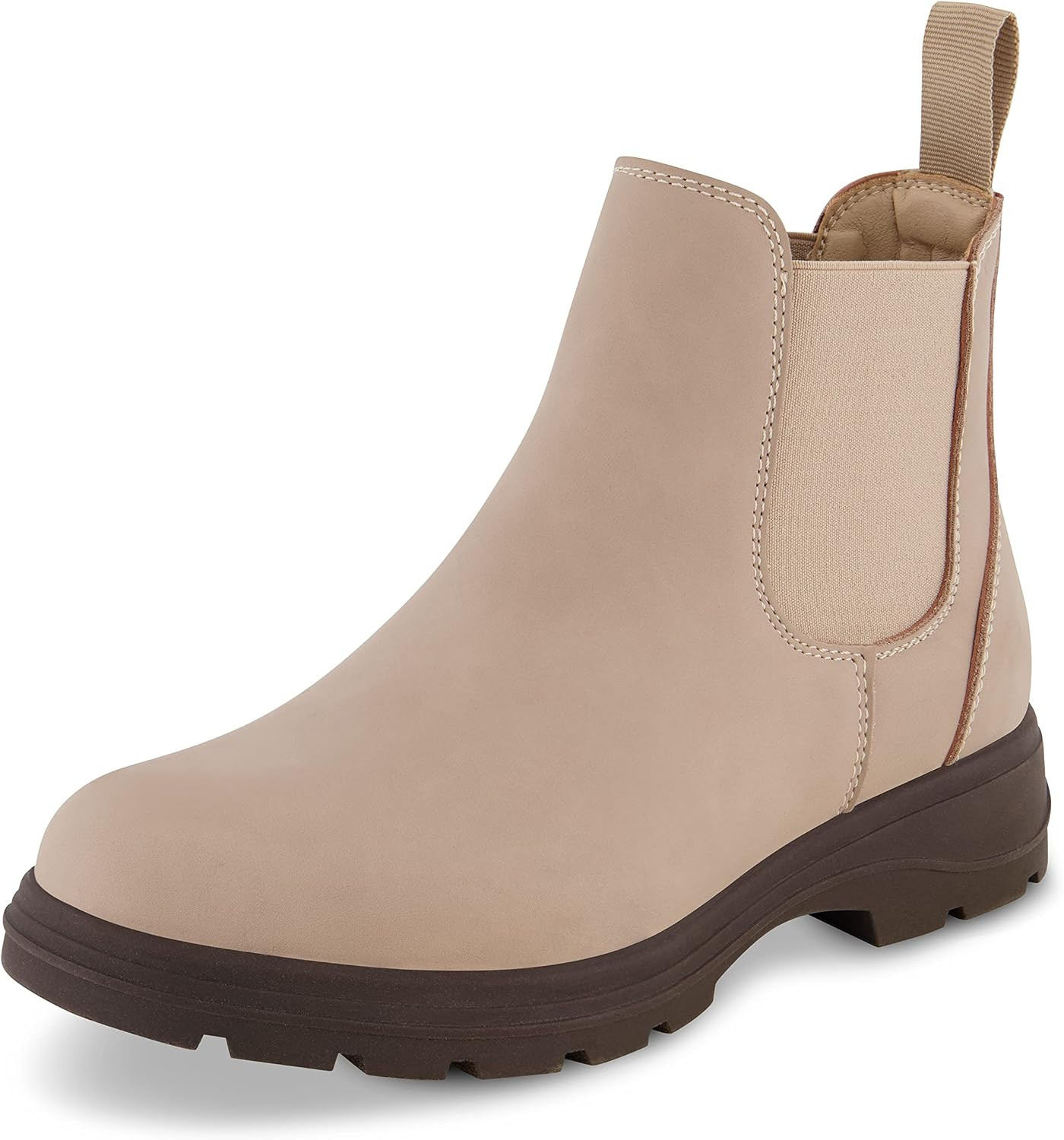 CUSHIONAIRE Women's Britain Chelsea Boots, Soft Vegan Leather, Non-Slip Sole, Memory Foam, Back Pull Tab, Ankle Boots for Women, Wide Widths | Amazon (US)