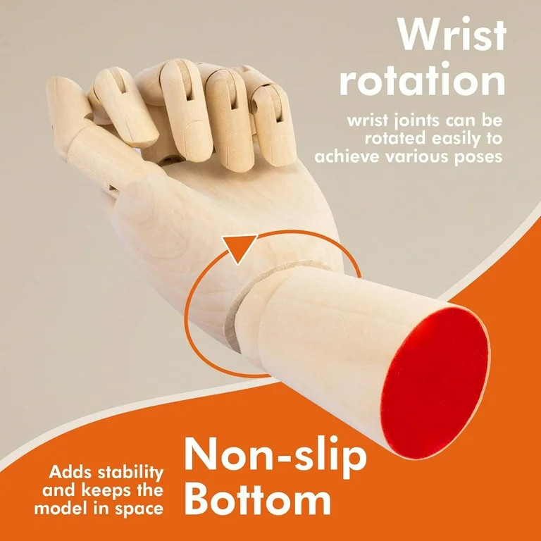Falling in Art Wooden Right Hand Model, 10Inches Mannequin Figure for Jewelry Display and Decorat... | Walmart (US)