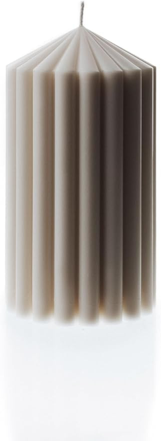 LAWA Ribbed Peak Pillar Candle - Large Beautiful Handmade Pillar Scented Soy Wax Candle Elegant B... | Amazon (US)