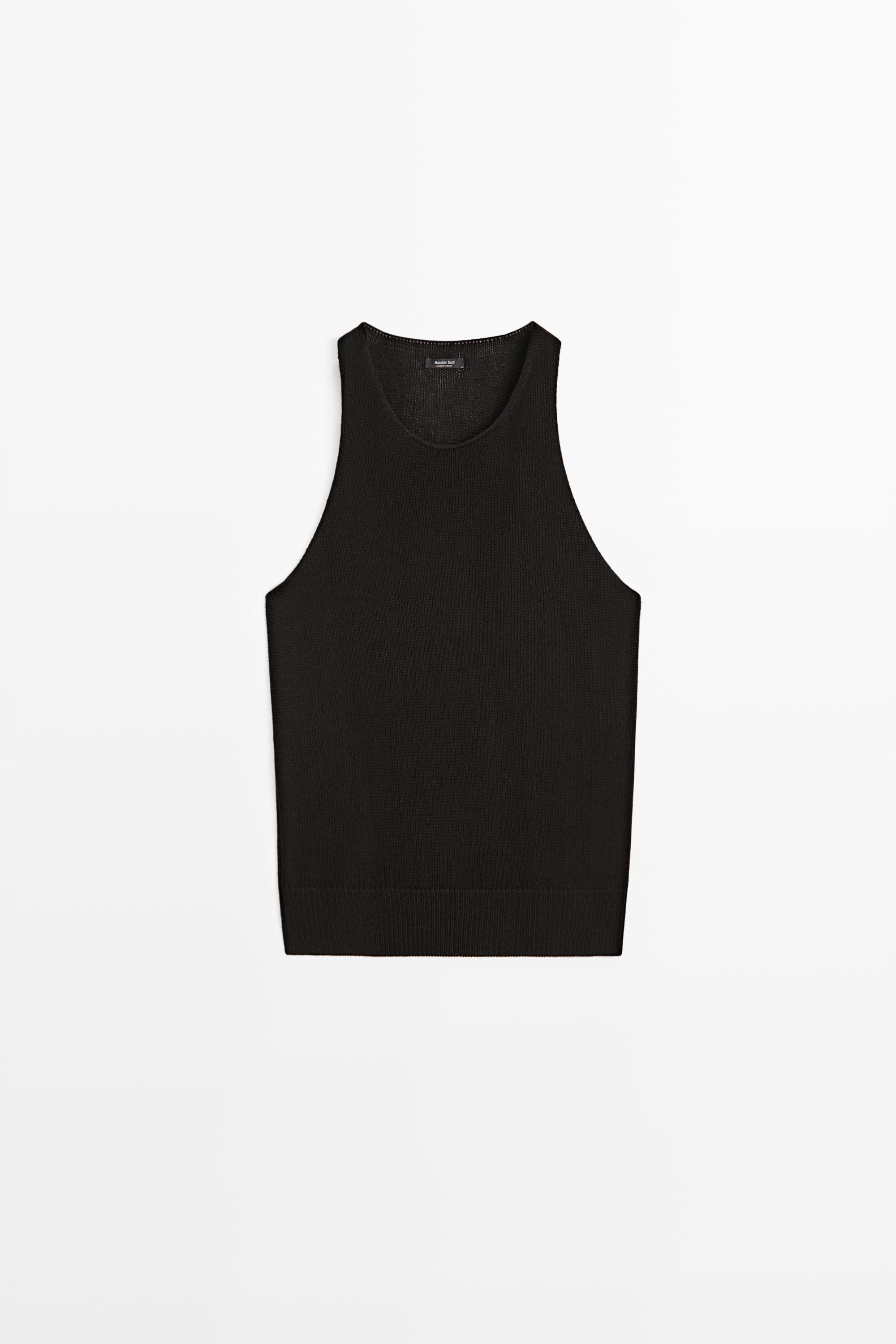 Sleeveless knit halter top · Black, Yellow · Topsâ Andâ Others | Massimo Dutti | Massimo Dutti FR