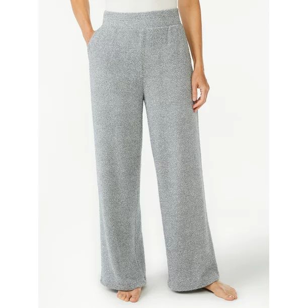 Joyspun Women's and Women's Plus Chenille Wide Leg Pajama Pants, Sizes up to 3X | Walmart (US)