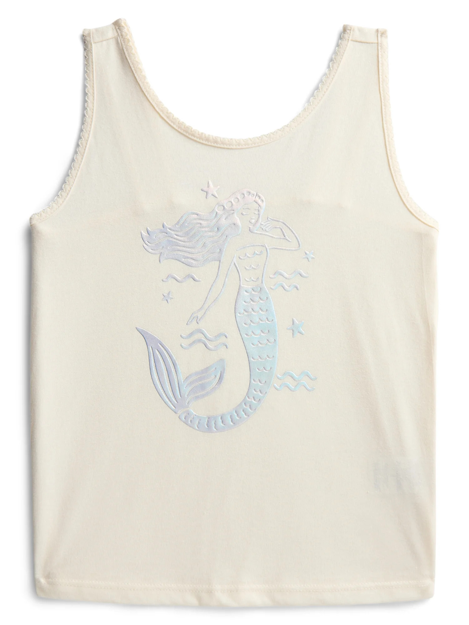 Wonder Nation Little Girls' Graphic Tank Top with Scalloped Trim, Sizes 4-10 | Walmart (US)