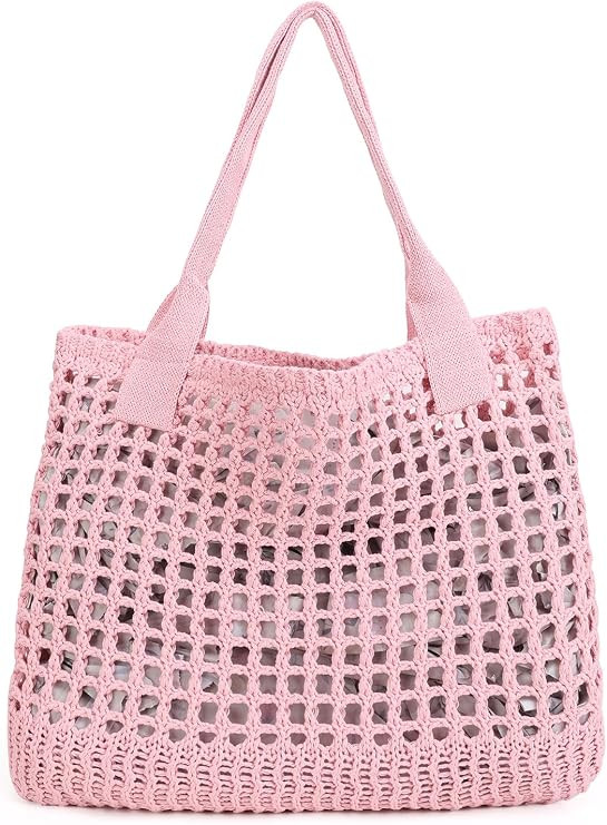 ENBEI Women's Beach Tote Bag, Crochet Knit Hollow Design, Stylish Tote for Beach,Travel and Every... | Amazon (US)