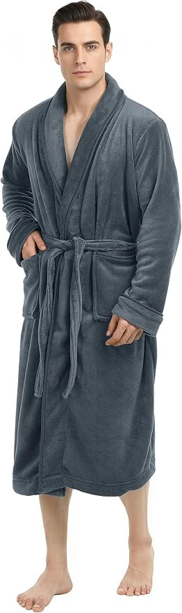NY Threads Mens Robe, Luxury Plush Fleece Mens Bathrobe, Spa Bath Robe for Men | Amazon (US)