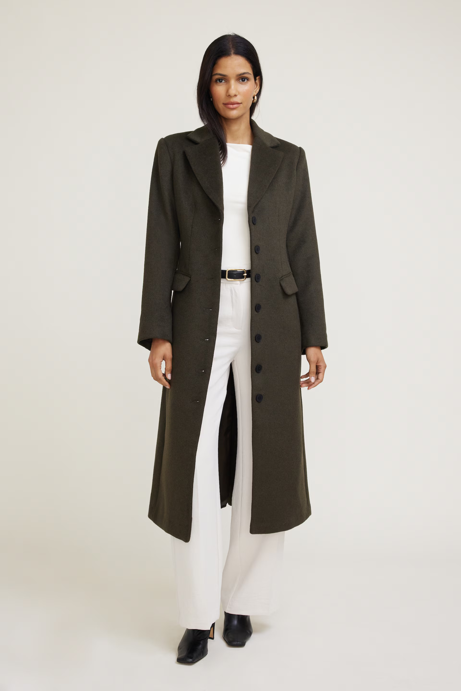 Cinched Wool Coat | Dynamite Clothing