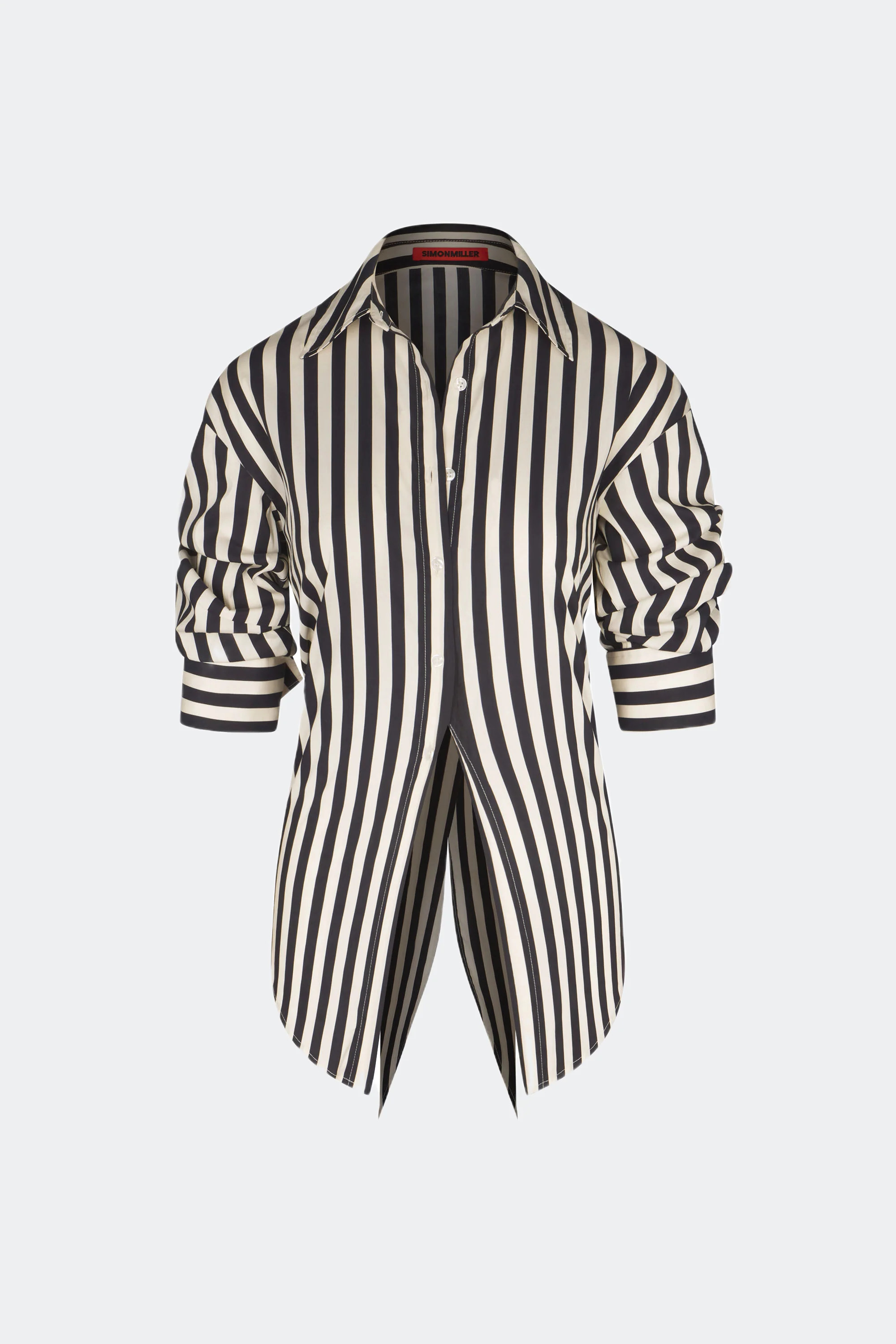 Loch Striped Poplin Button Up in Black/White Stripe | SIMONMILLER | Simon Miller
