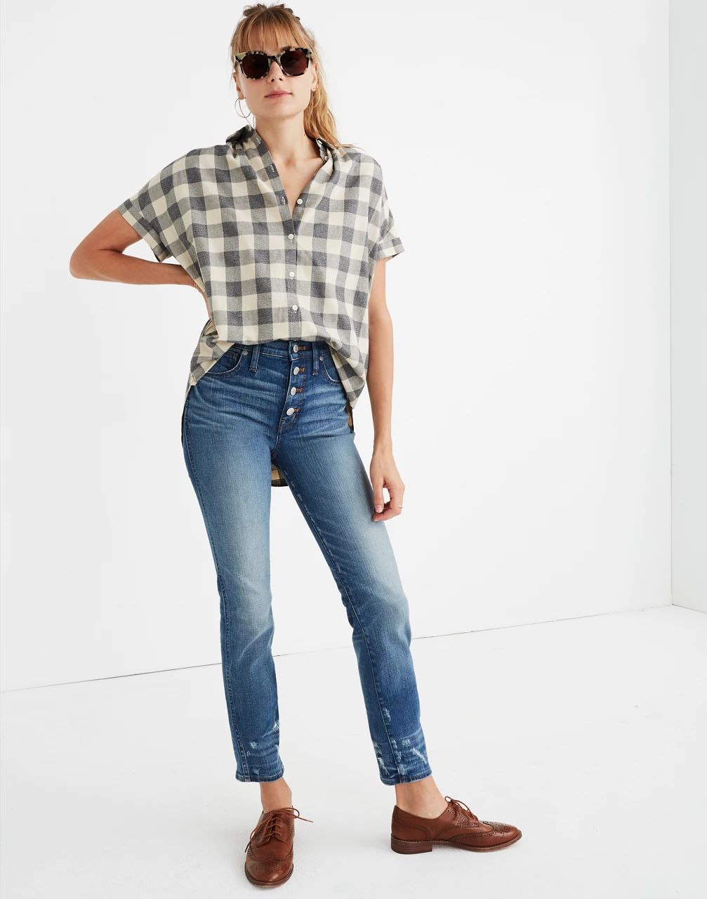 Slim Straight Jeans: Distressed Button-Front Edition | Madewell