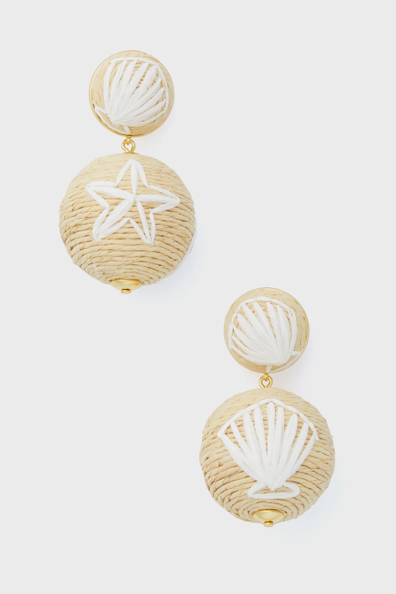 Embroidered Raffia Lantern Earrings | Tuckernuck (US)