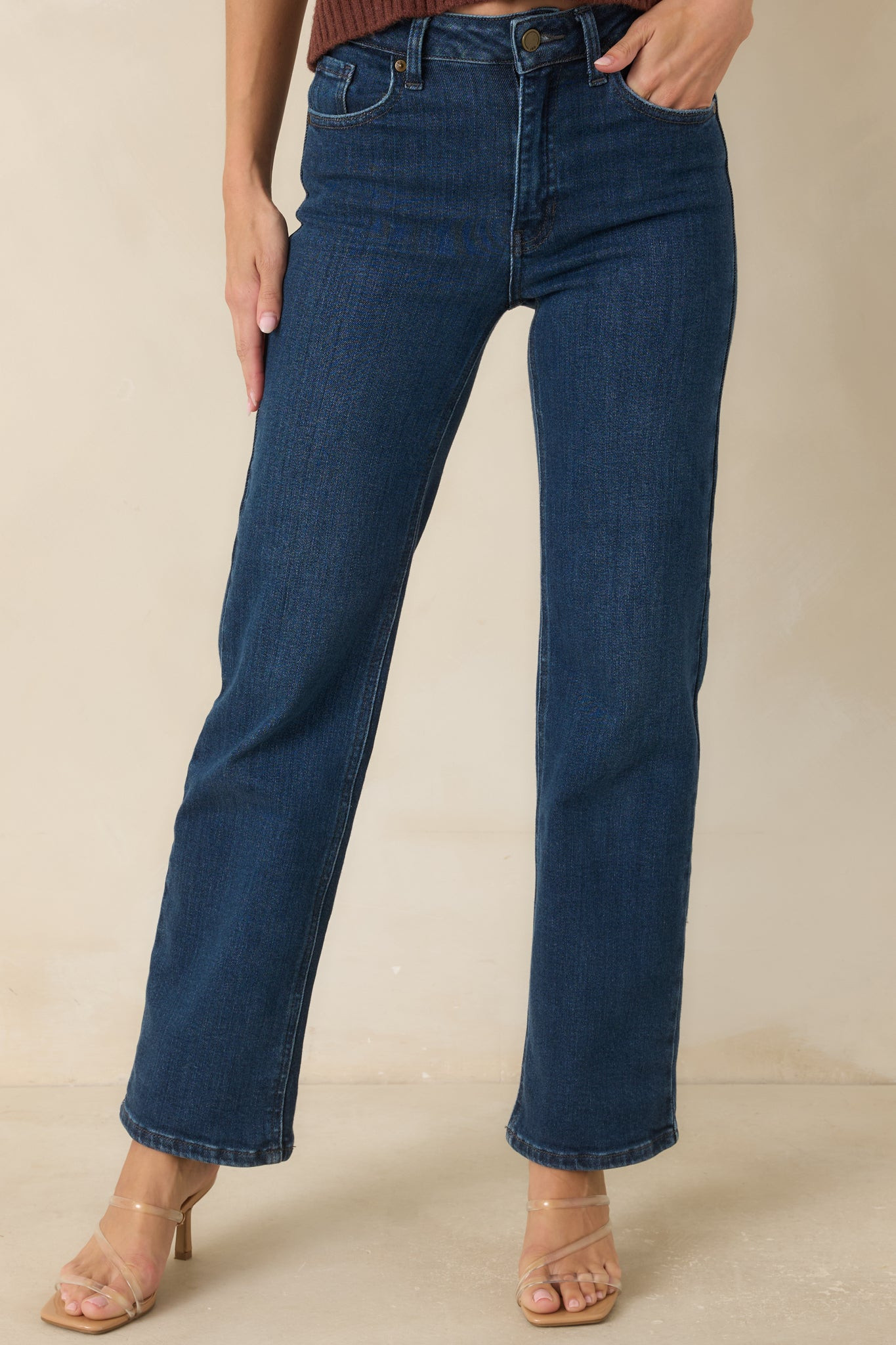 The Daily Edit Dark Wash Straight Leg Jeans 24 / Dark Wash | Red Dress