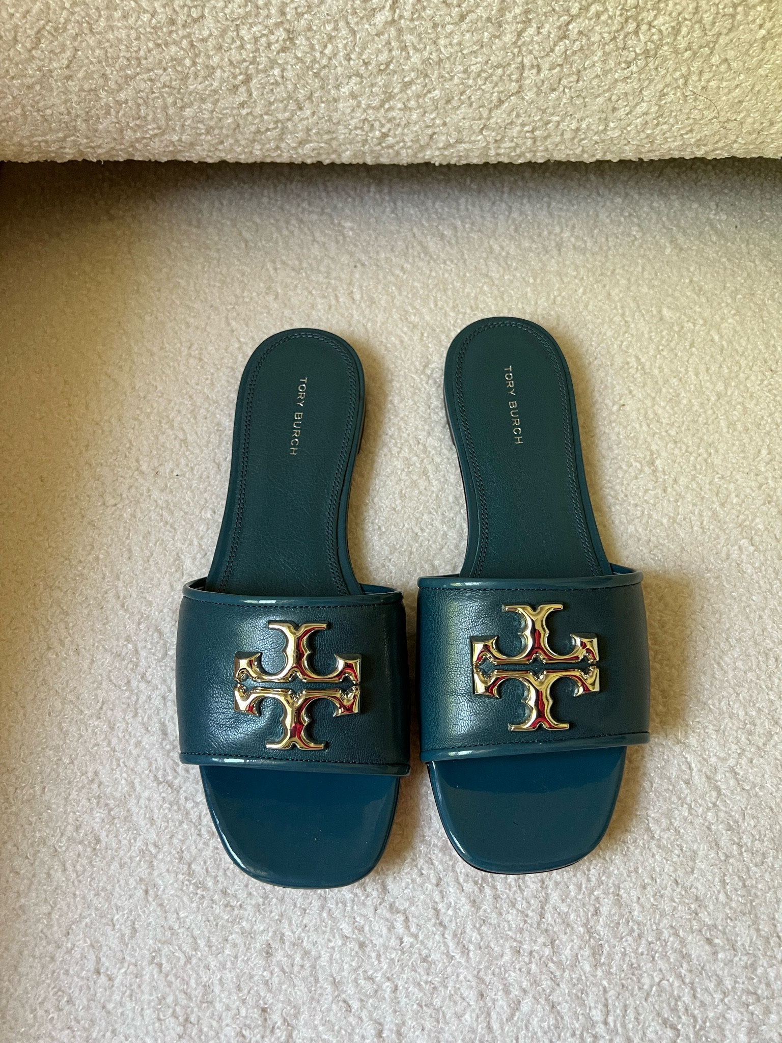 Blue Tory Burch Slide Sandals