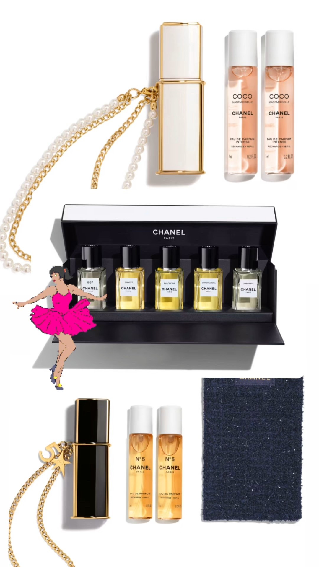 Chanel holiday  N°5
Eau de Parfum Purse Spray. 
Chanel COCO MADEMOISELLE
Eau de Parfum Intense Purse Spray. 
And LES EXCLUSIFS DE CHANEL
Eaux de Parfum Discovery Set
Plus more Chanel holiday 2025?

#LTKStyleTip #LTKBeauty #LTKSeasonal