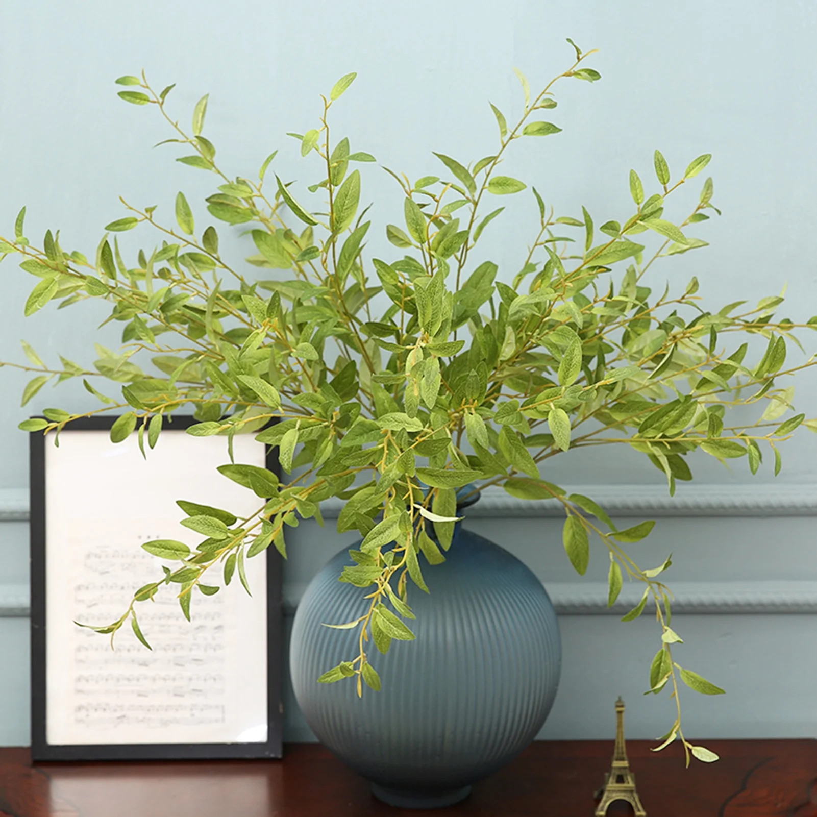 leaveforme 1Pcs Artificial Greenery 5 Forked Stems Plants Faux Leaf Green Ficus Twig Fern Fake Gr... | Walmart (US)