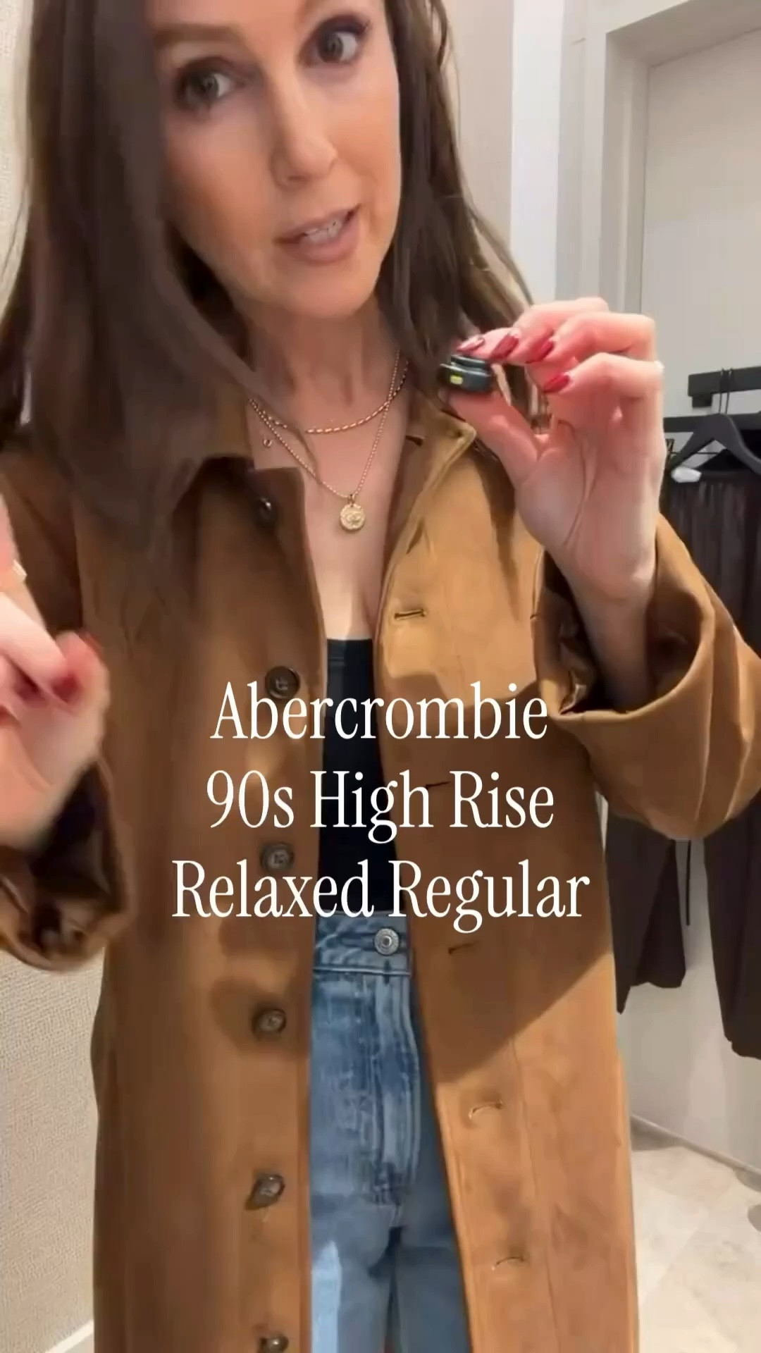 Abercrombie 90s High Rise Relaxed Regular in Short. I’m 5’5 and a half and sized down one.