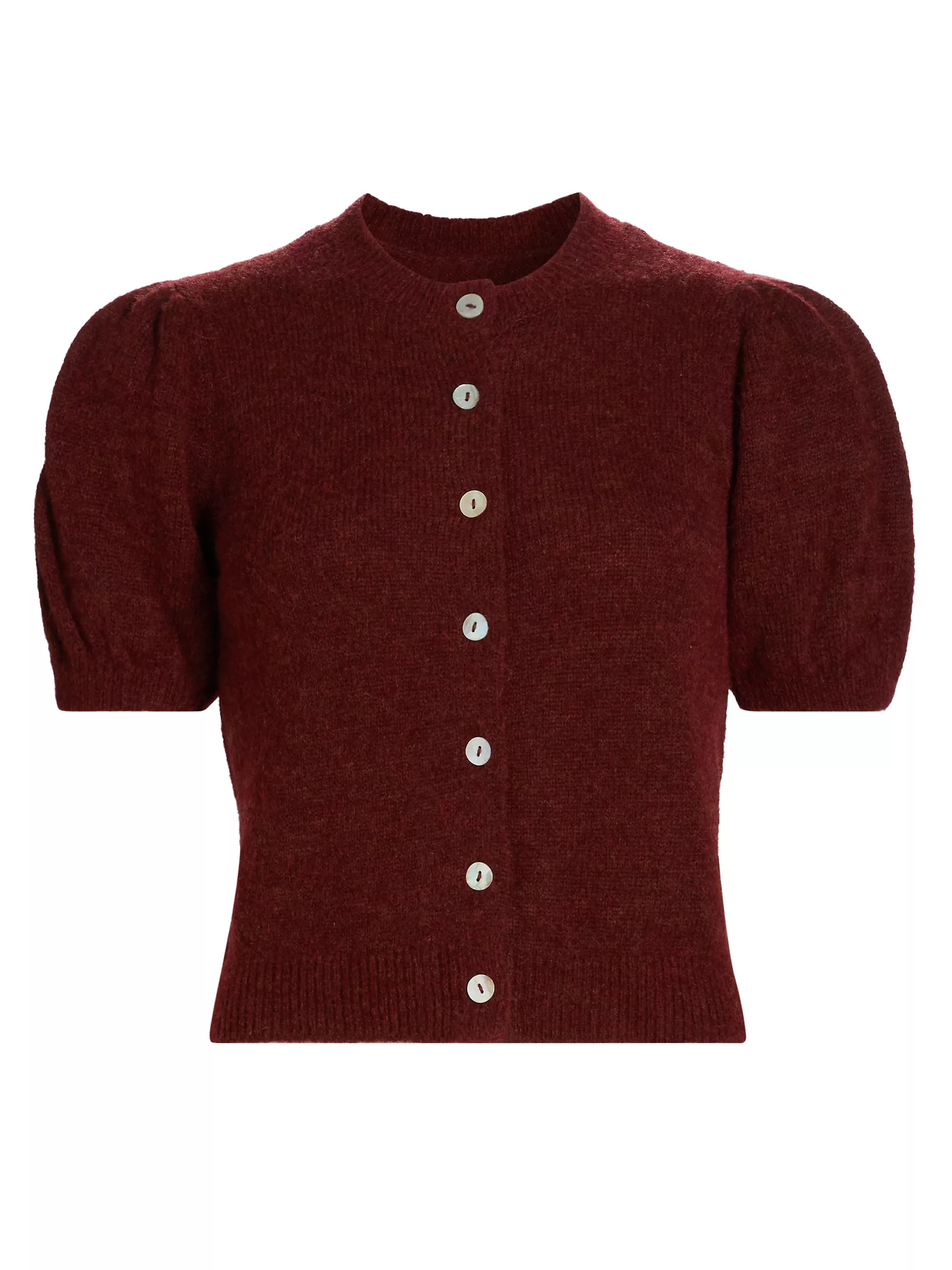 Anisa Alpaca-Wool Puff-Sleeve Cardigan | Saks Fifth Avenue