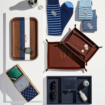 Rustic Leather Tech Catchall Tray | Mark and Graham