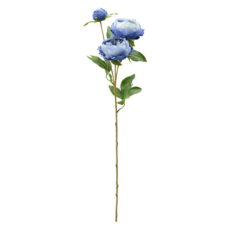3-Head Blue Peony Stem, 29" | At Home