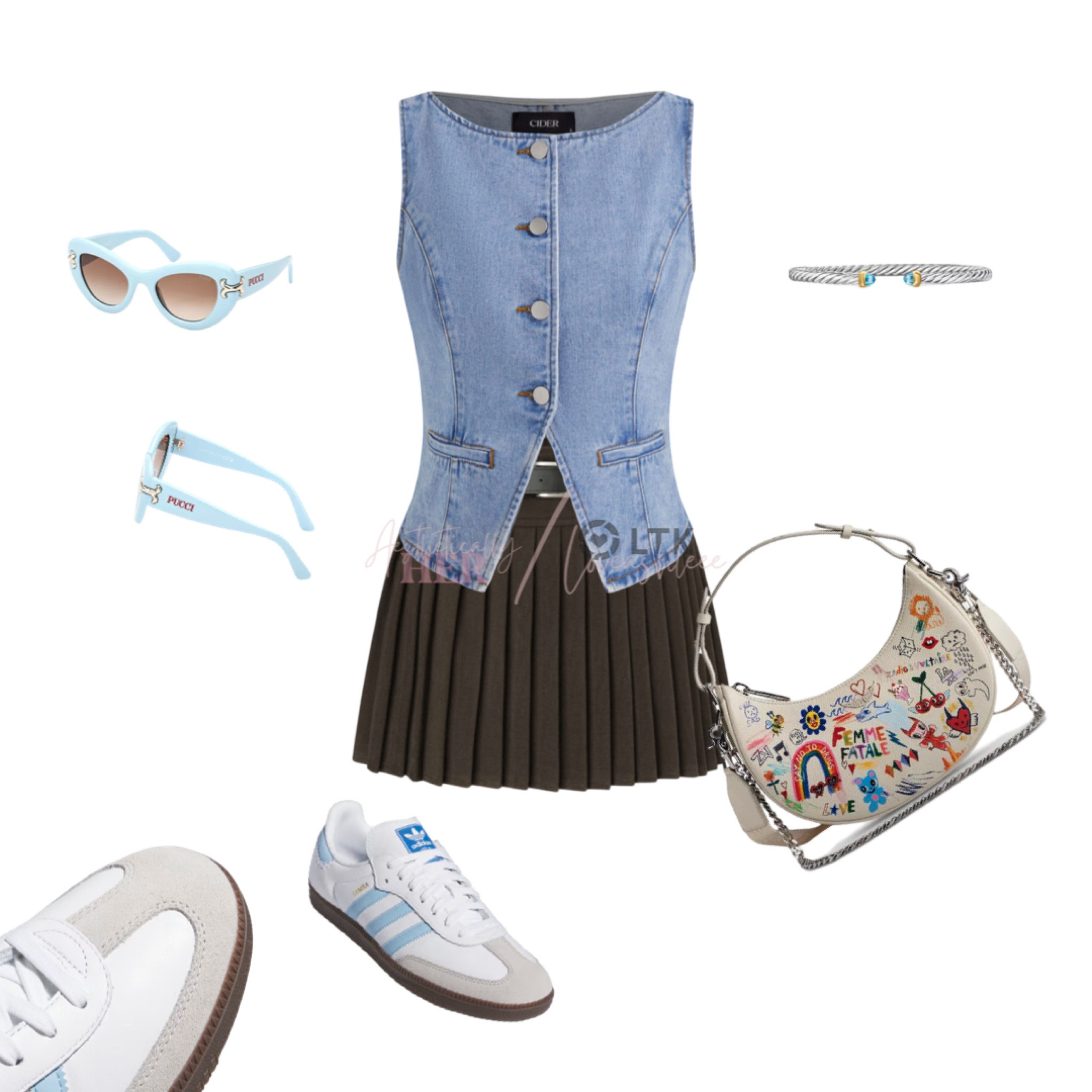 Adidas samba, denim vest, pleated skirt, fun and casual summer outfit. #lunchdate #cider #samba

#LTKShoeCrush #LTKTravel #LTKStyleTip