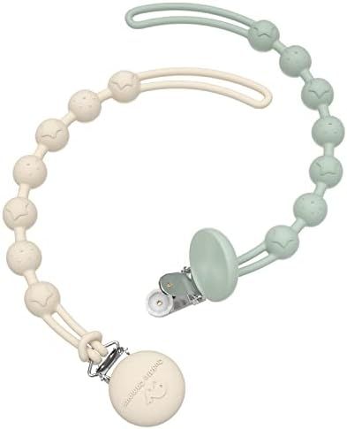 Cuddle Campus Silicone Pacifier Clip Holder with One Piece Design, Pack of 2 Soft Flexible Binky ... | Amazon (US)