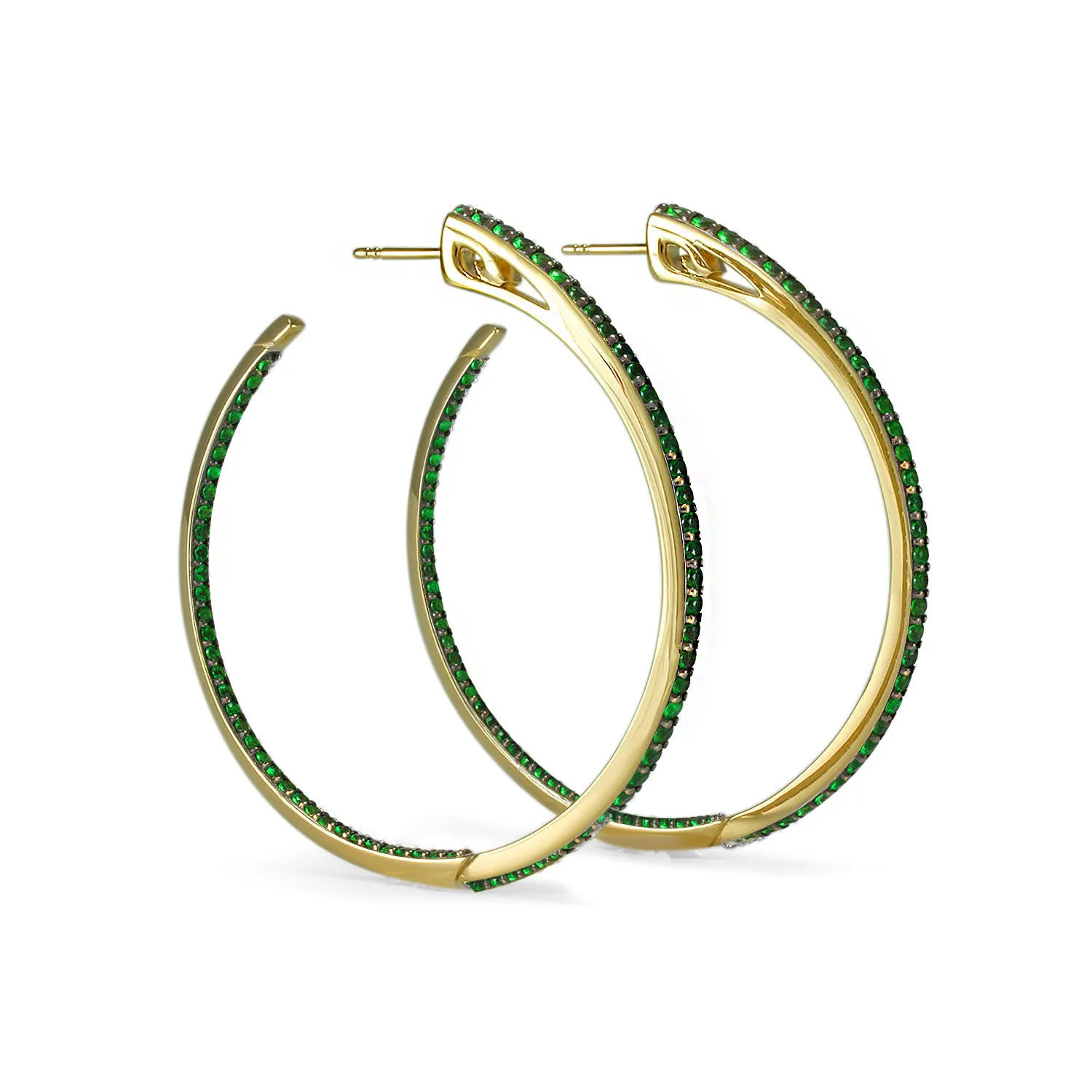 Spirit Pavé Hoop Earring 45mm - 18K Gold Vermeil + CZ Vert | REALM Fine + Fashion Jewelry