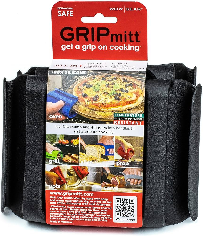 Silicone Kitchen Mitt 2-Pack Set (Medium/Large, Black) | Amazon (US)