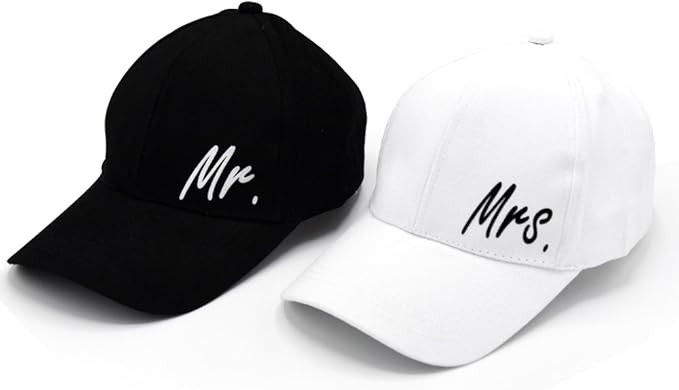 PumPumpz Personalized Wedding Gifts Mr. & Mrs. Baseball Cap Hat Classic Style. | Amazon (US)