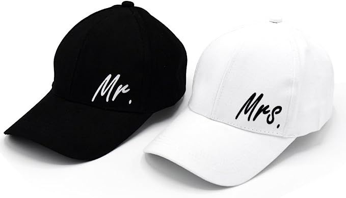 PumPumpz Personalized Wedding Gifts Mr. & Mrs. Baseball Cap Hat Classic Style. | Amazon (US)