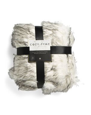 Waleed Faux Wolf Fur Throw | TJ Maxx