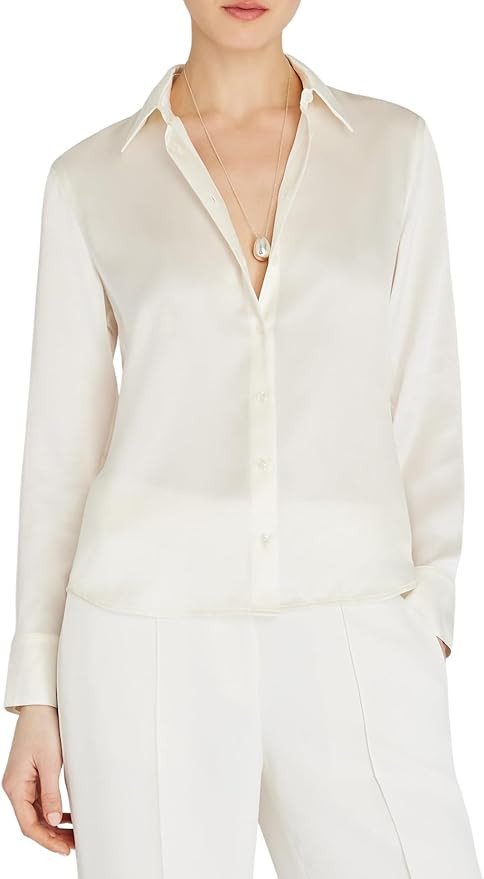 Club Monaco Women's Silk Charm Shirt | Amazon (US)