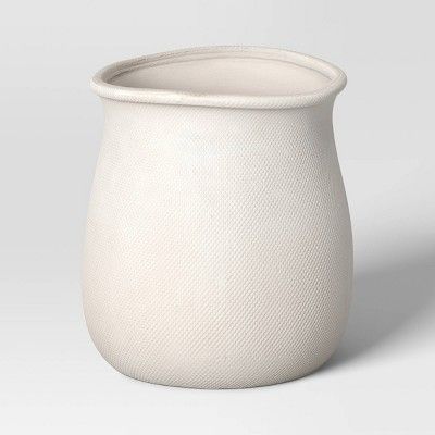 11.375" Ceramic Textured Freeform Indoor/Outdoor Planter Cream - Threshold™ | Target