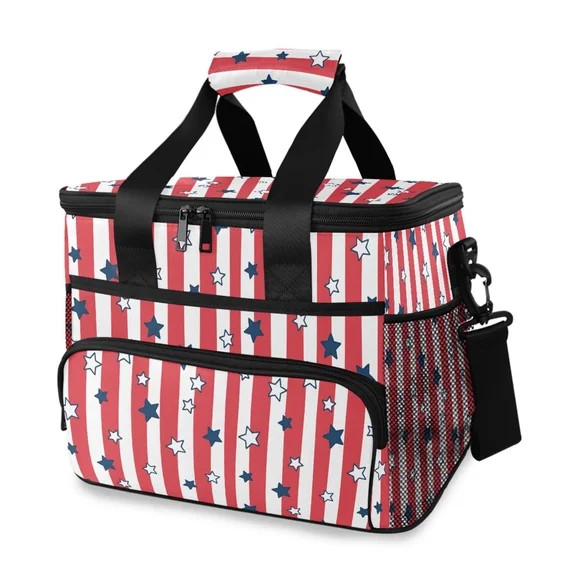 Cooler bag Usa Flag 4th July American Red White Blue Star Stripes 15L Insulated Lunch Bag Large C... | Walmart (US)