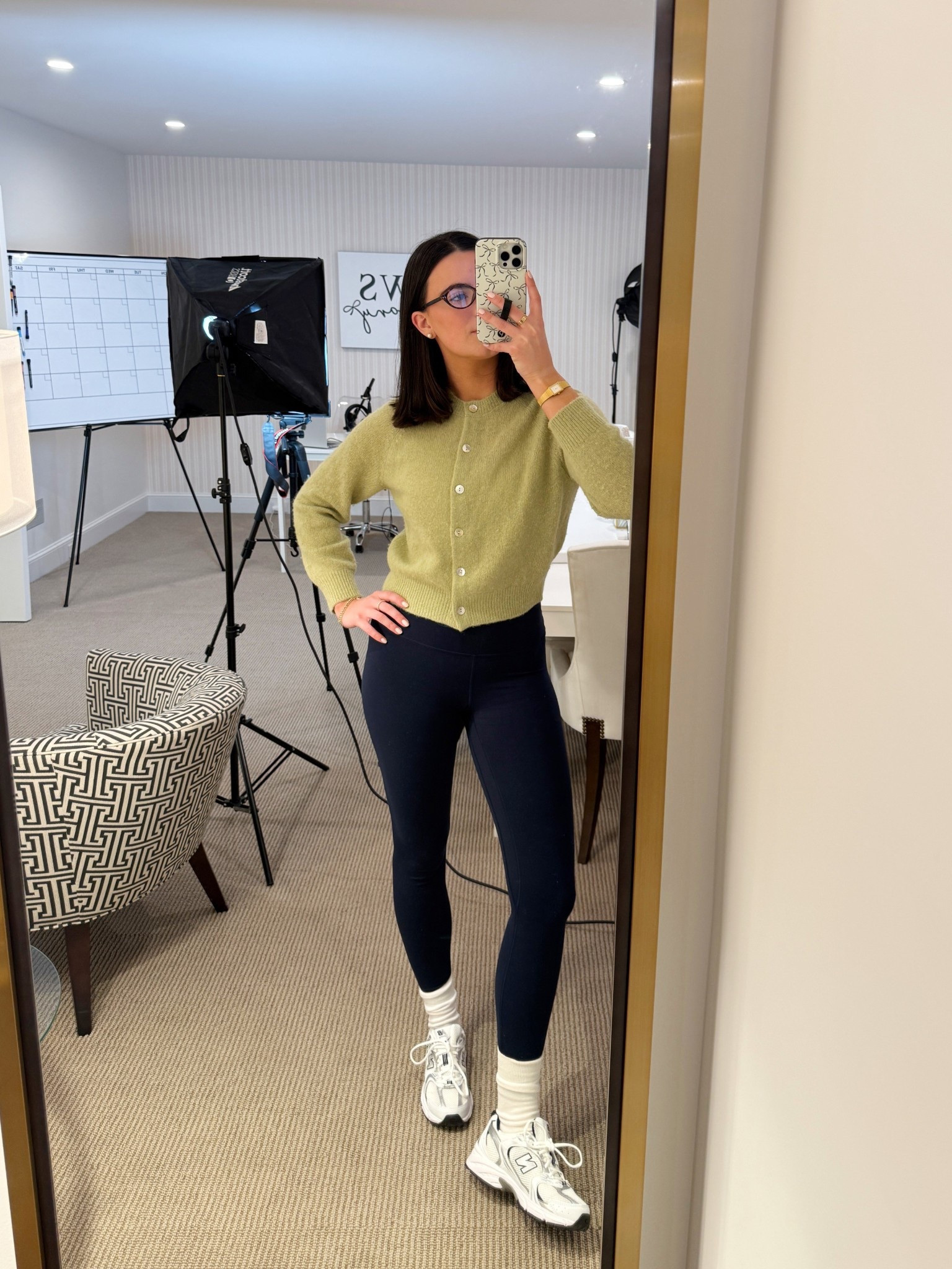 Comfortable little spring look for recording the podcast! My cardigan is from Doen! 