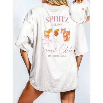 Aperol Spritz Social Club Comfortable Colorful Shirt, Aperol Spritz Shirt, Social Club Shirt, Party Night Shirt For Girls, Spritz T-Shirt, Gift For Wo | SHEIN