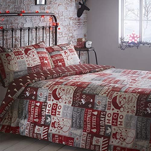 Cartera Navidad Recortes Colcha Funda de edredón y 2 Fundas de Almohada Juego de Ropa de Cama, ... | Amazon (ES)