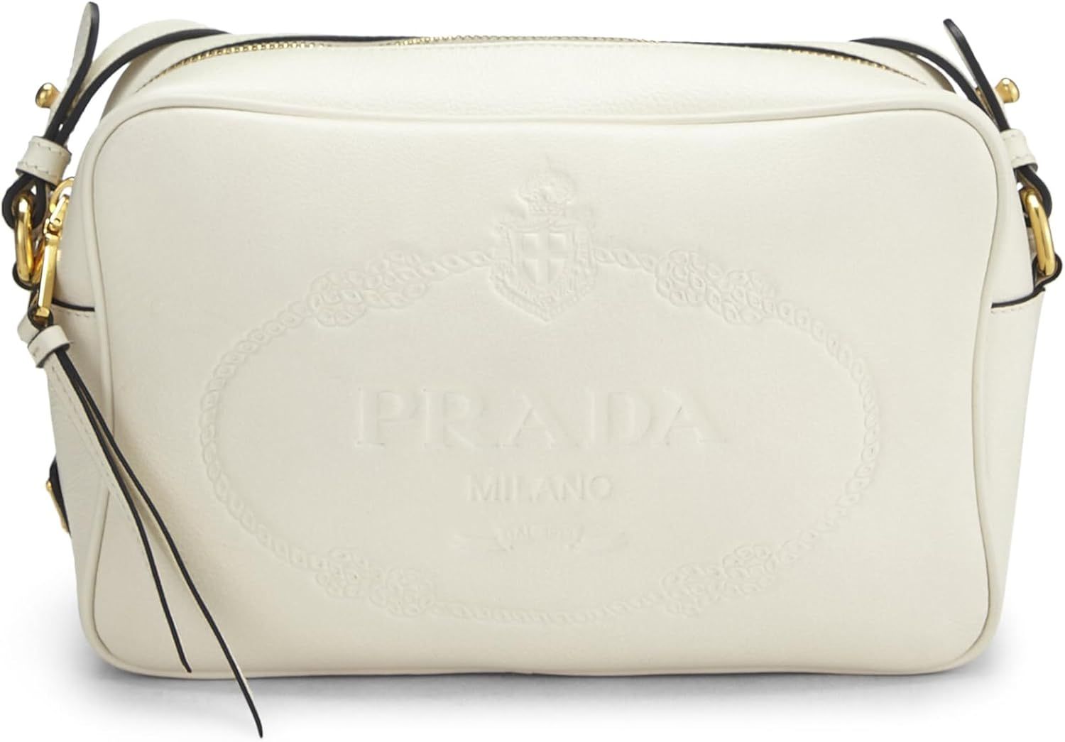 Amazon.com: Prada, Pre-Loved White Calfskin Logo Camera Bag, White : Luxury Stores | Amazon (US)