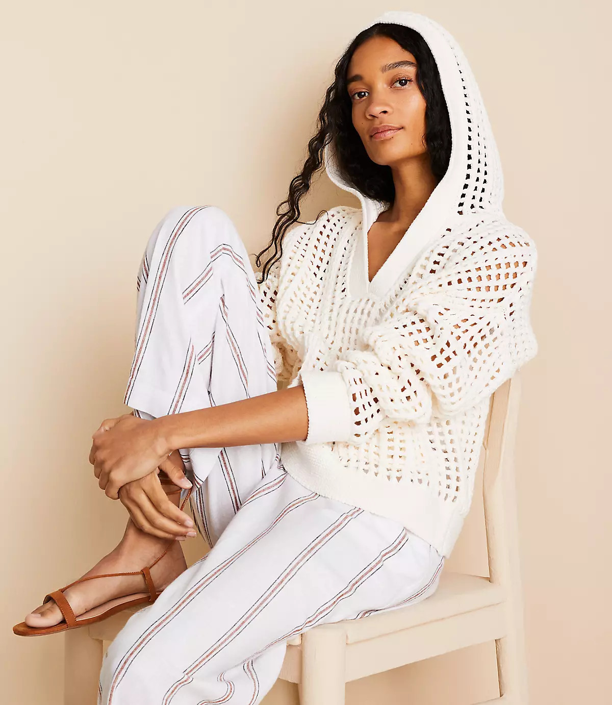 Lou & Grey Open Stitch Hoodie Sweater | LOFT