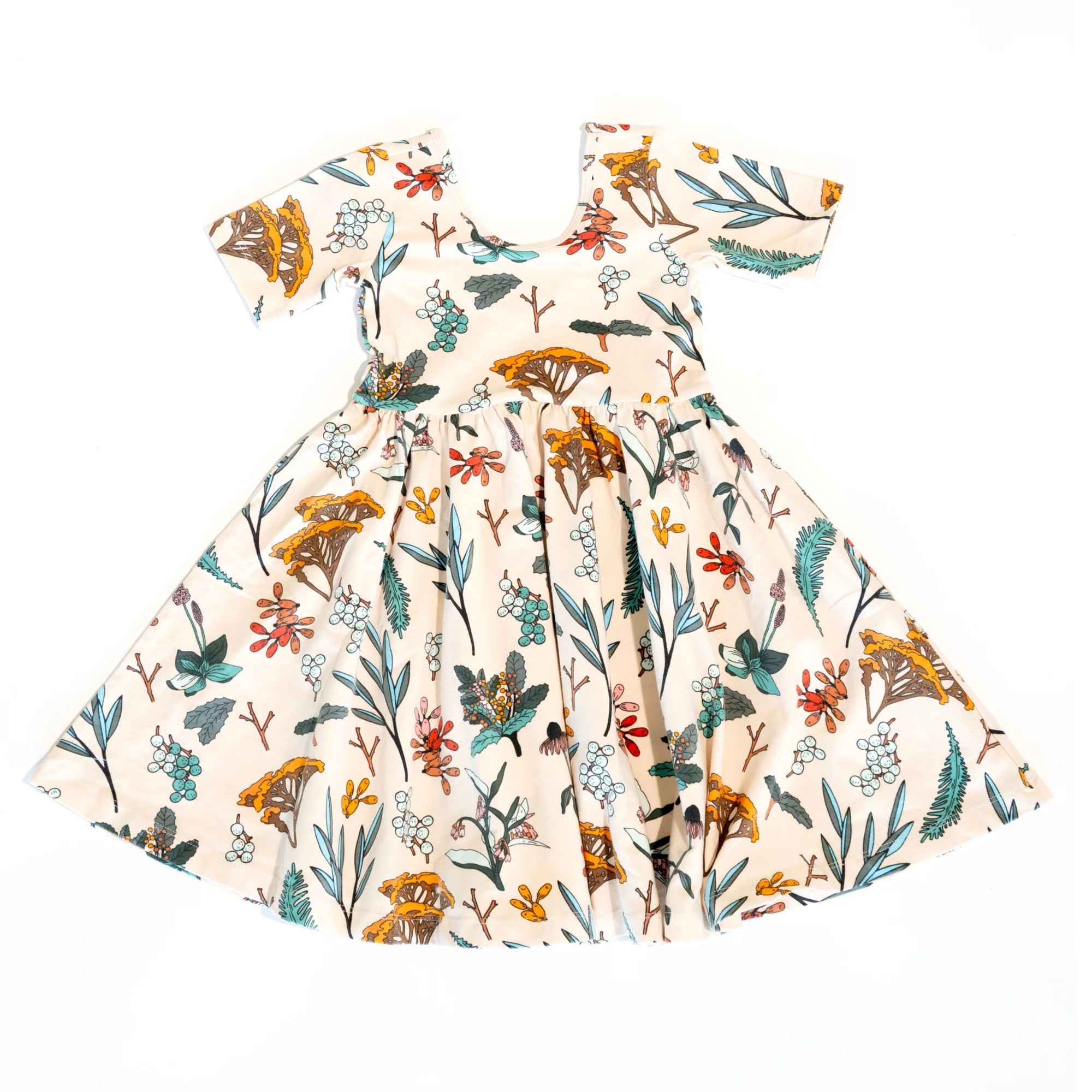 The Short Sleeve Ballet Dress in Herbal Study | Alice + Ames