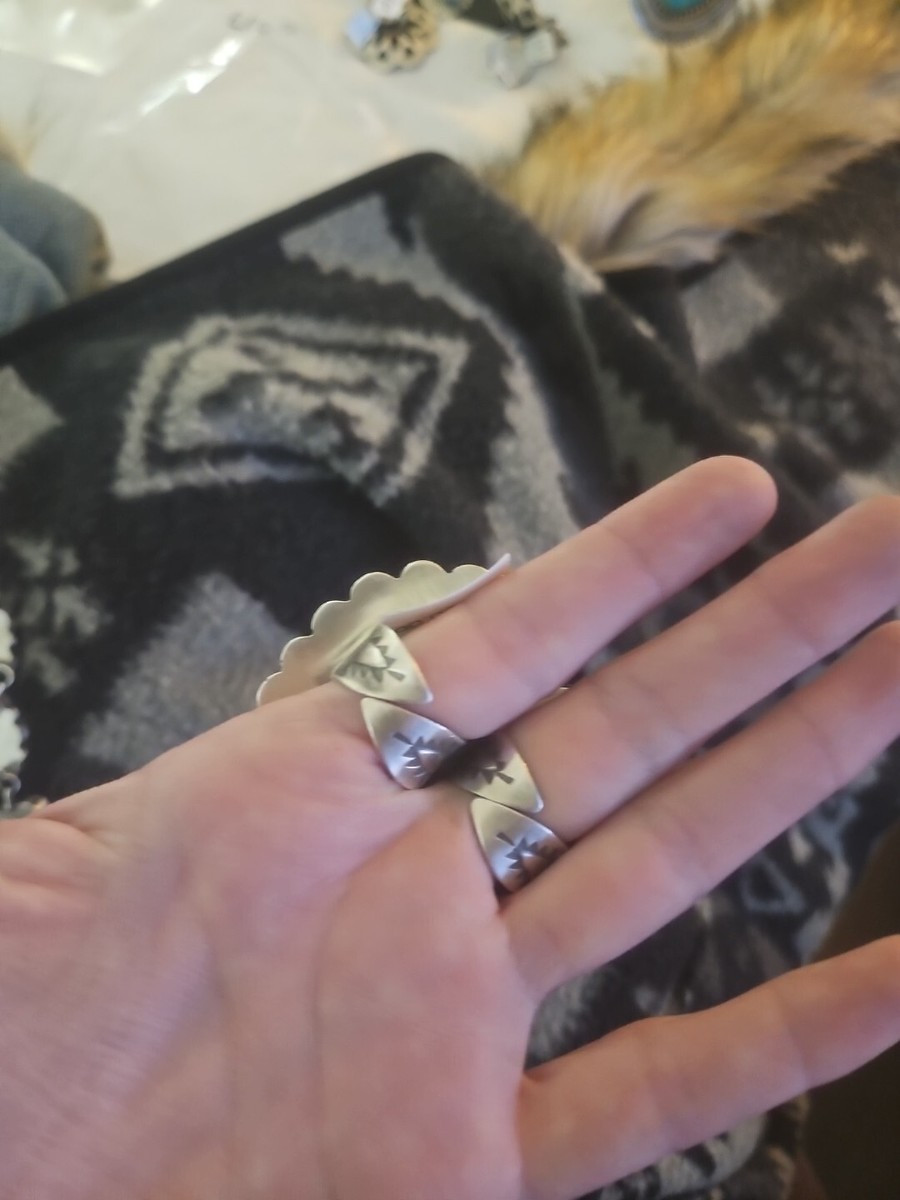 Sterling Silver BIG turquoise Cluster White Buffalo ring Native American Indian | eBay US