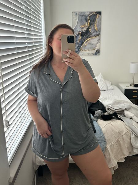Softest and comfiest pj set that keeps you cool in plus size! Wearing 1X. They also come in pant/long sleeve options! Always pack these with me when I travel! 

#LTKtravel #LTKplussize #LTKfindsunder100