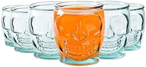 Sugar Skull Glass Tumblers - Set of 6 Creepy Drinking Cups -15 oz, Gothic Kitchen Decor, Witchy B... | Amazon (US)