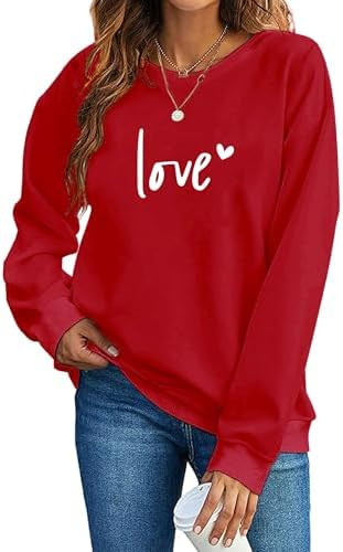 MEESHEEP Womens Valentine's Day Sweatshirts Cute Love Heart Tshirts Funny Teen Girl's Valentine's... | Amazon (CA)