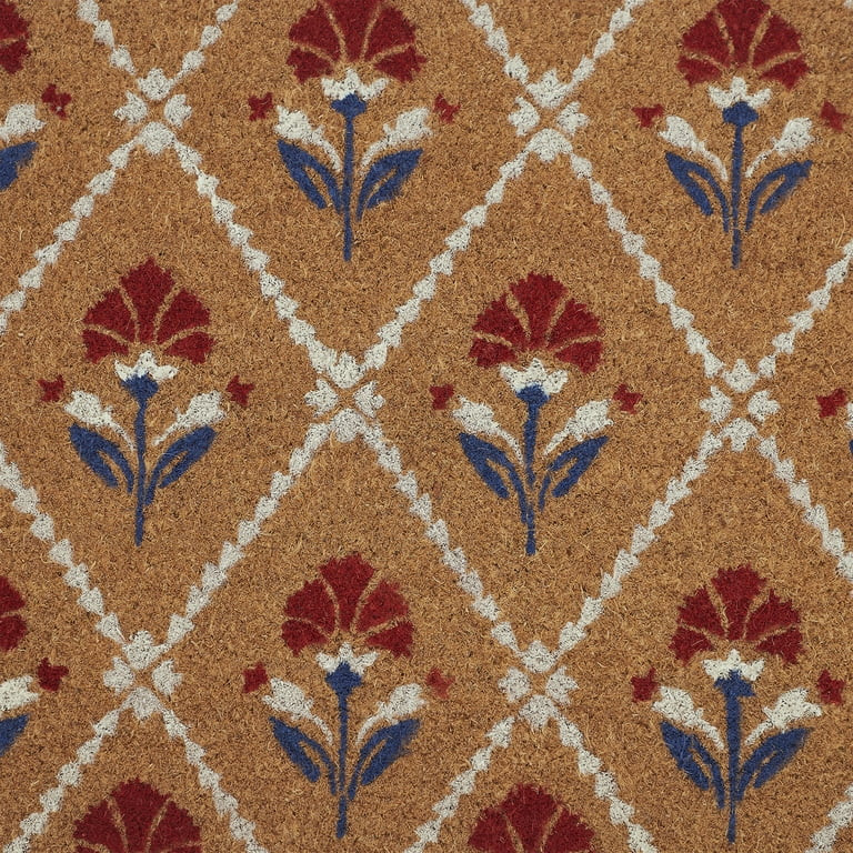 Floral Coir Outdoor Doormat, Red/White/Blue, 30" x 18", by My Texas House | Walmart (US)