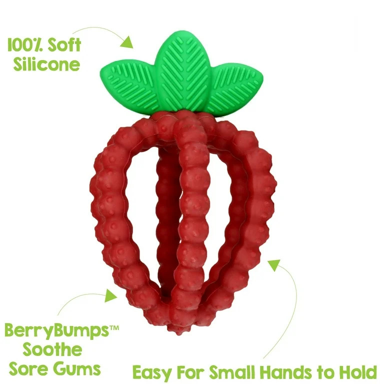 RaZbaby RaZberry Bites Silicone Teething Toy 6m+ | Textured for Gum Relief | BPA-Free | Easy to H... | Walmart (US)