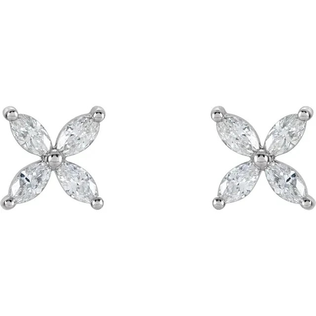 Marquise Bloom Studs | Diamond Aupair
